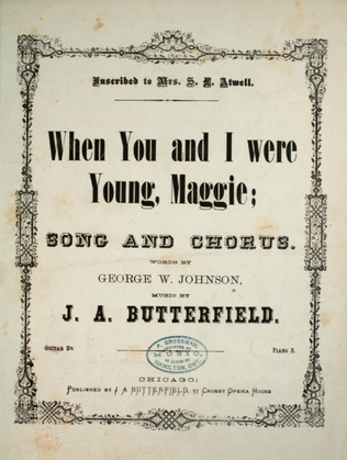 Book cover for When You and I Were Young, Maggie. Song and Chorus