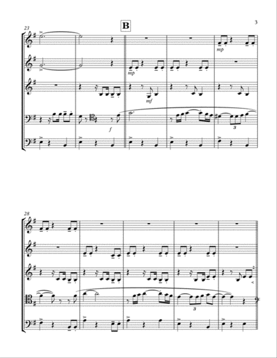 Mexican traditional Folk Pop: POR TI (by Oscar Chávez) for Brass Quintet arr. Martín Hernández S Brass Quintet scores gallery preview page 3