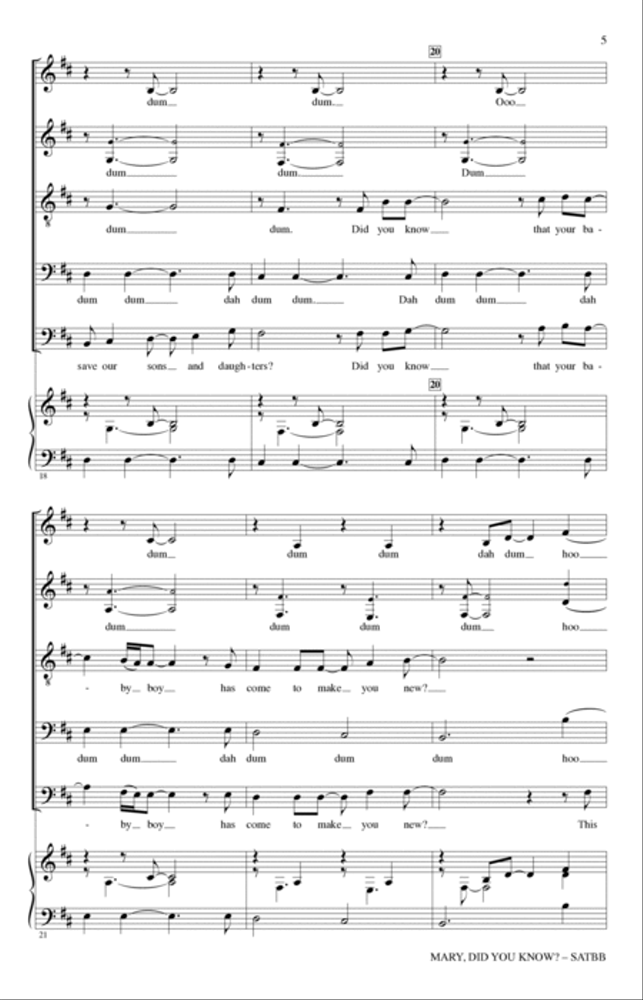 Mary, Did You Know? (arr. Roger Emerson) SATBarB scores gallery preview page 4