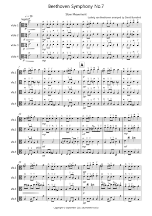 Book cover for Beethoven Symphony No.7 (slow movement) for Viola Quartet