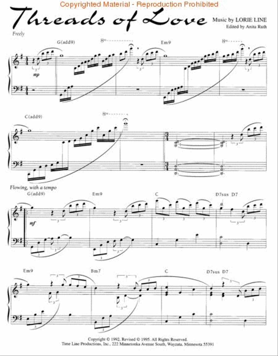 Threads of Love Piano Solo scores gallery preview page 2