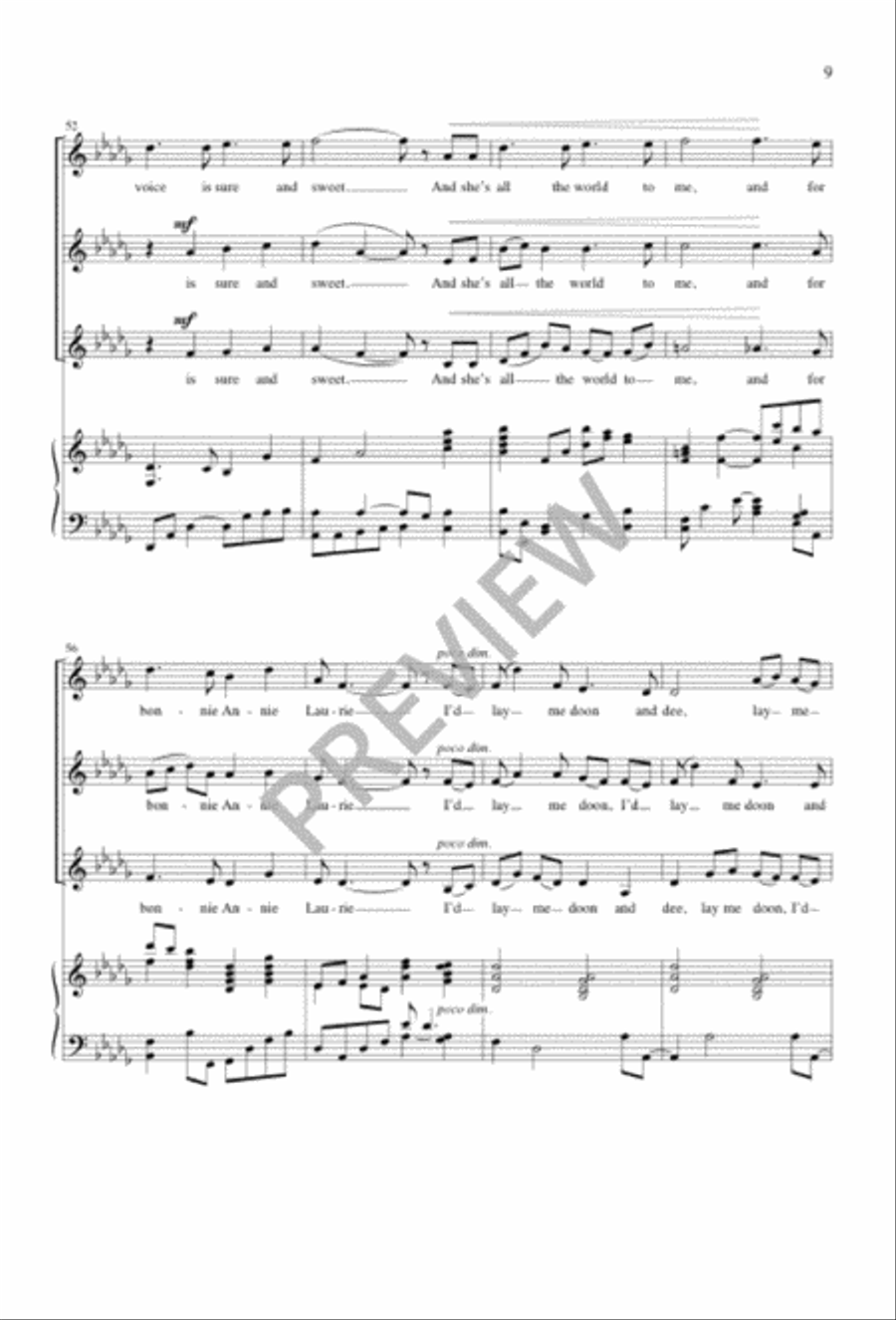 Annie Laurie 3-Part scores gallery preview page 9