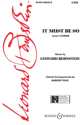 Book cover for It Must Be So SATB & Piano
