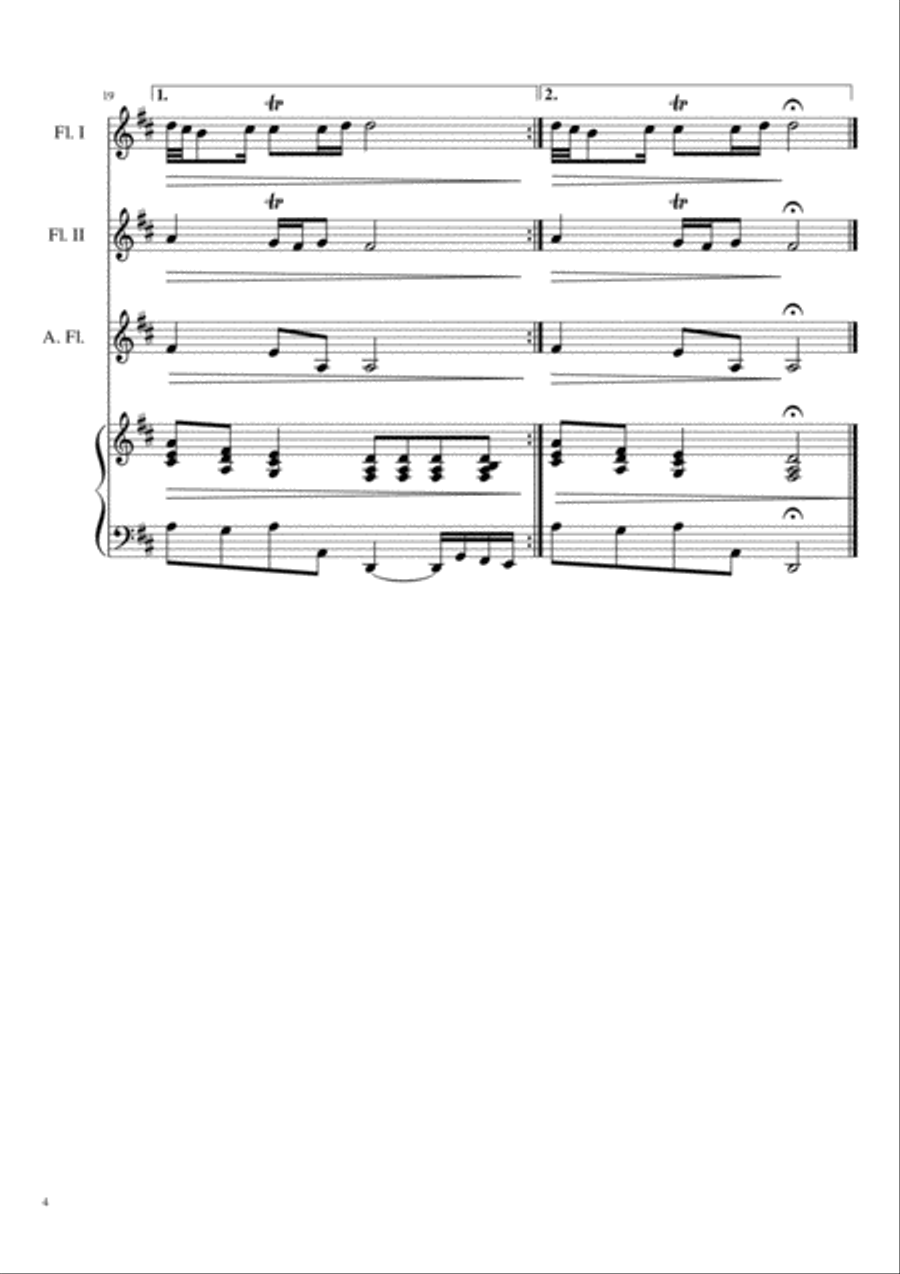 Air on the G-String for Flute Trio with Bass Flute scores gallery preview page 5