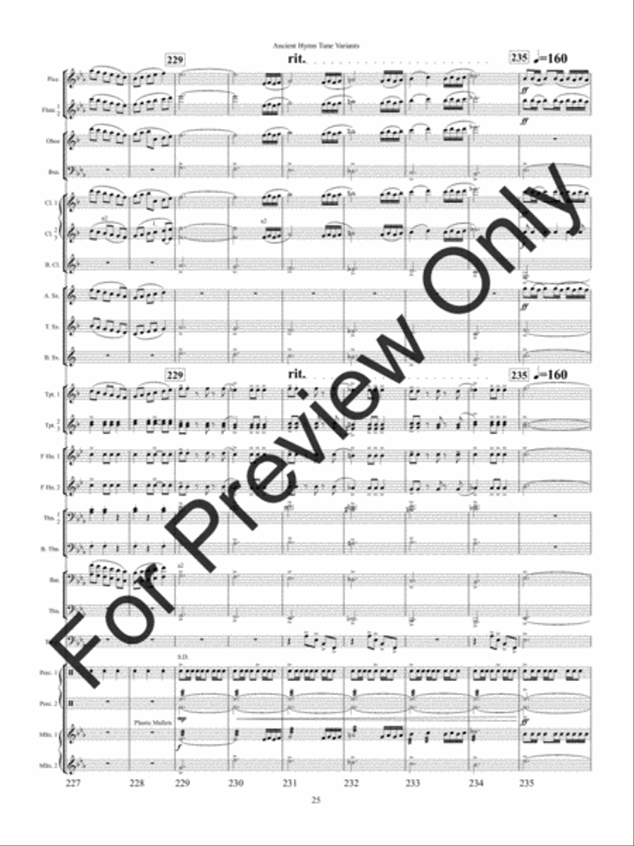 Ancient Hymn Tune Variants Concert Band scores gallery preview page 28