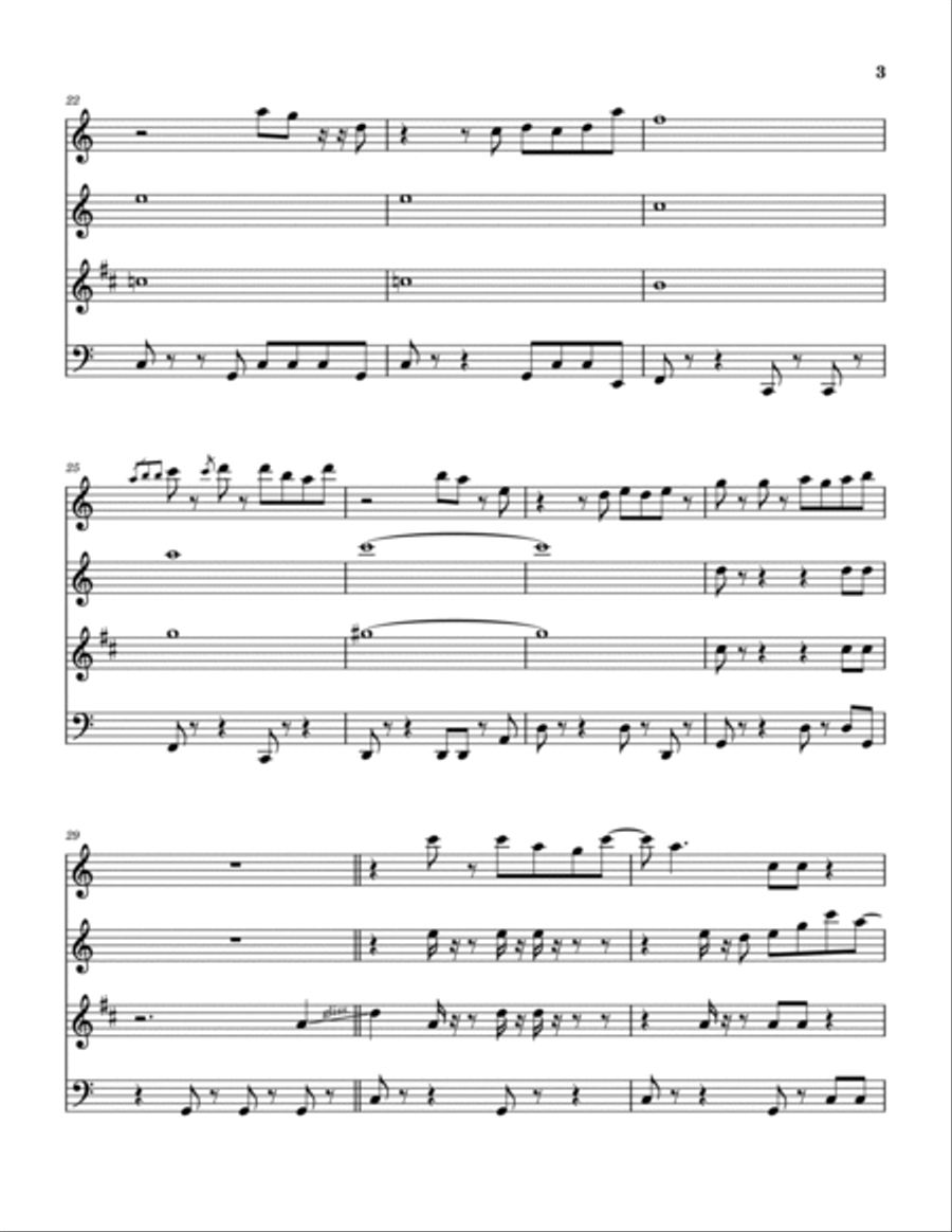 Winchester Cathedral Woodwind Quartet scores gallery preview page 4