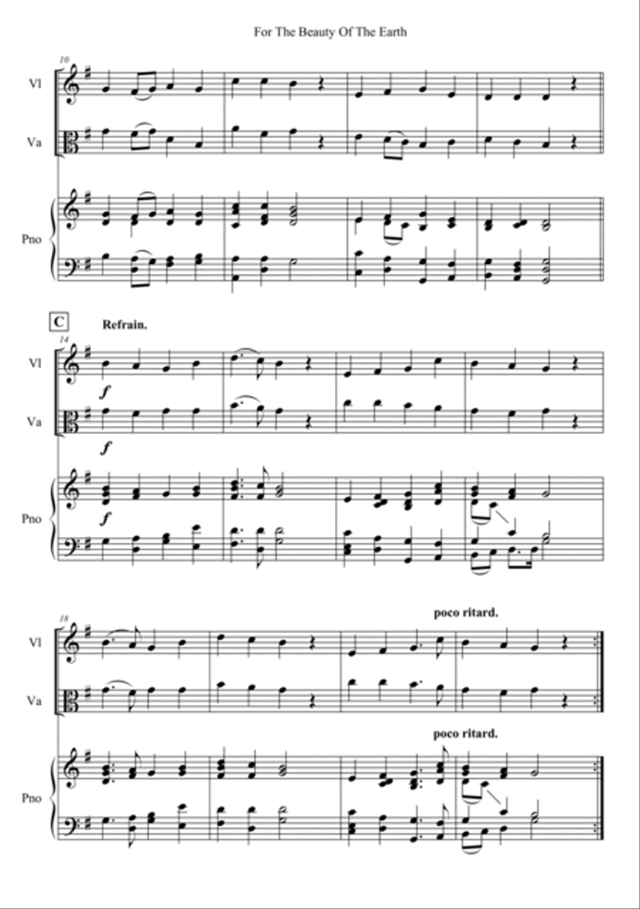 For The Beauty Of The Earth Piano Trio scores gallery preview page 2