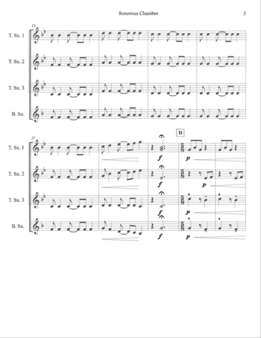 Sonorous Chamber Sonorous Chamber Saxophone Quartet scores gallery preview page 2