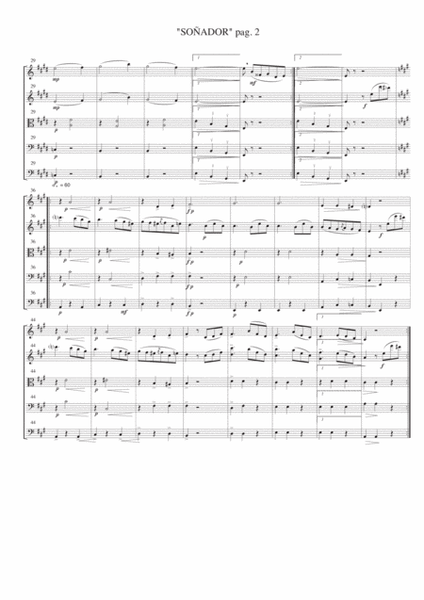Soñador Waltz for String Quintet Score and Parts image number null