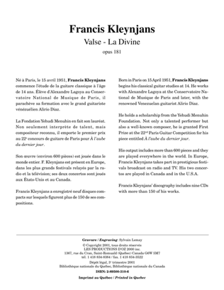 Book cover for Valse - La Divine