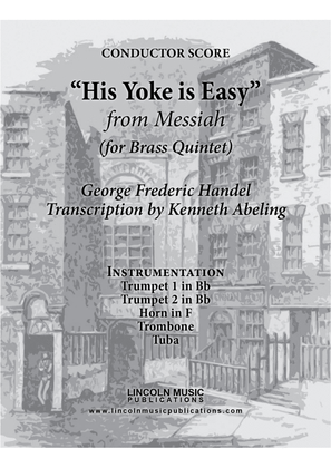 Handel – His Yoke is Easy from Messiah (for Brass Quintet)