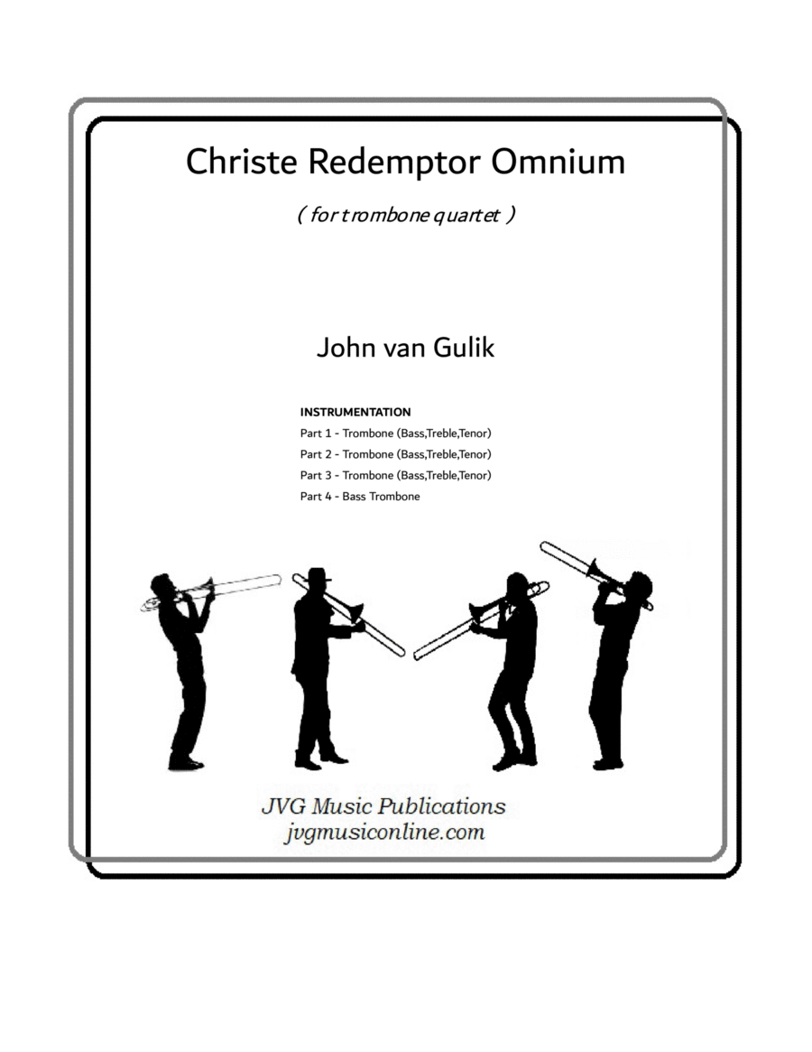 Christe Redemptor Omnium - Trombone Quartet Brass Quartet scores gallery preview page 1