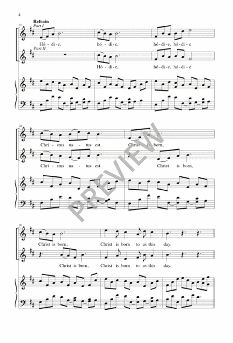 Hodie Christus Natus Est 2-Part scores gallery preview page 5