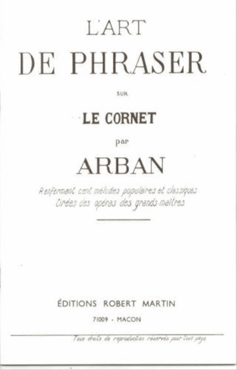 L'Art de phraser by Jean-Baptiste Arban Trumpet - Sheet Music
