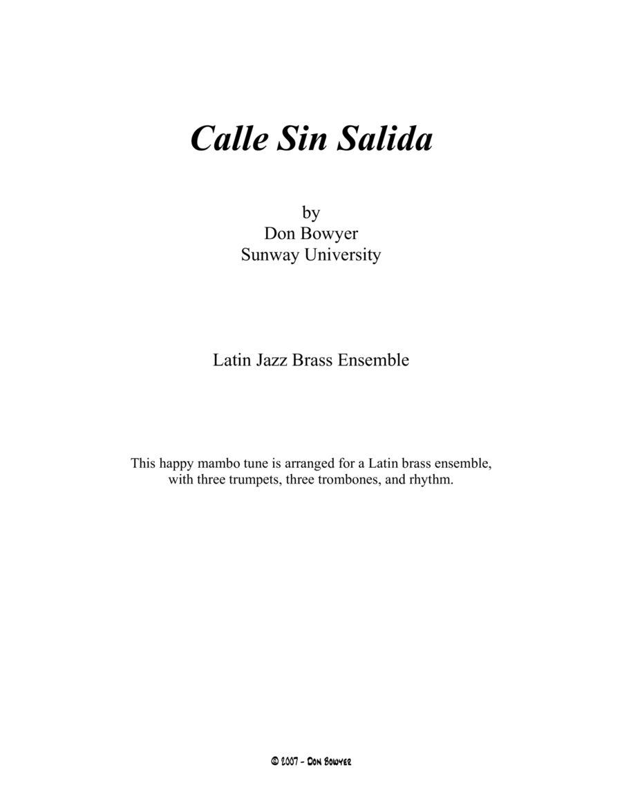 Calle Sin Salida Brass Ensemble scores gallery preview page 1