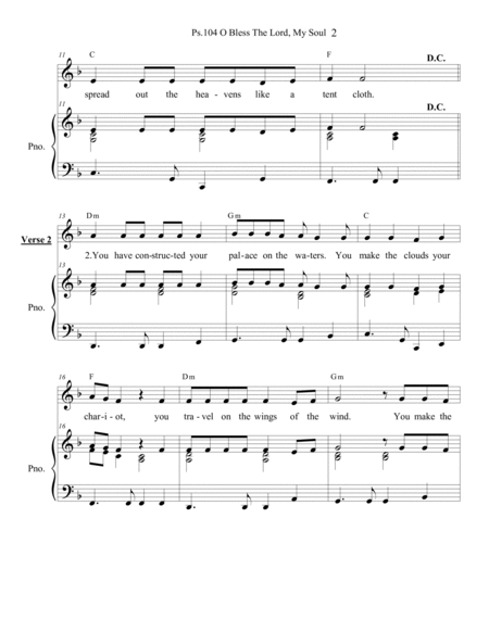 Psalm 104: O, Bless the Lord, My Soul - piano/vocal image number null