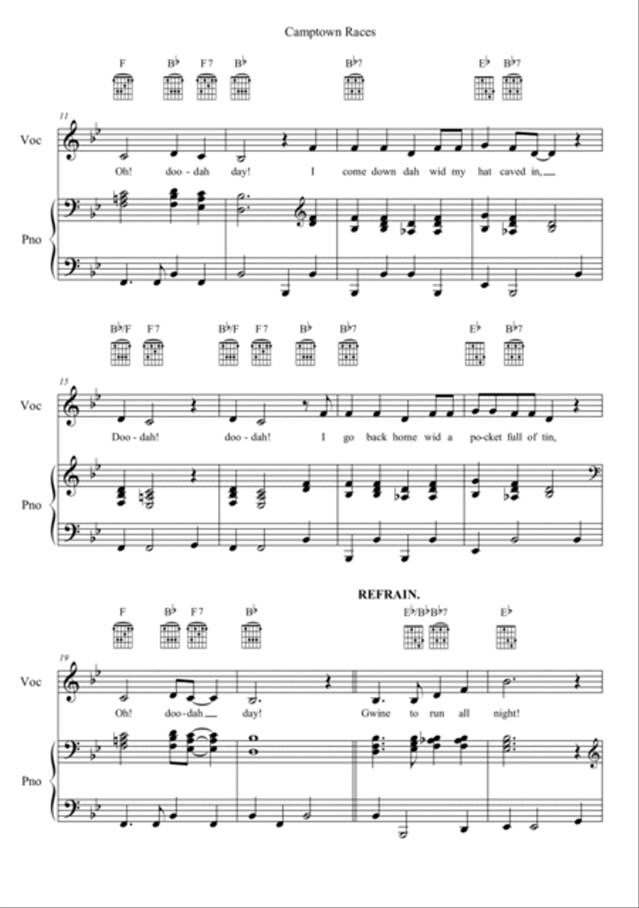 Camptown Races Alto Voice scores gallery preview page 2