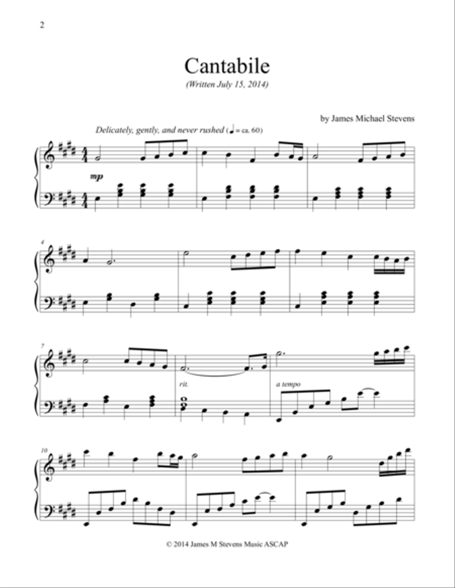 Cantabile Cantabile Piano Solo scores gallery preview page 1
