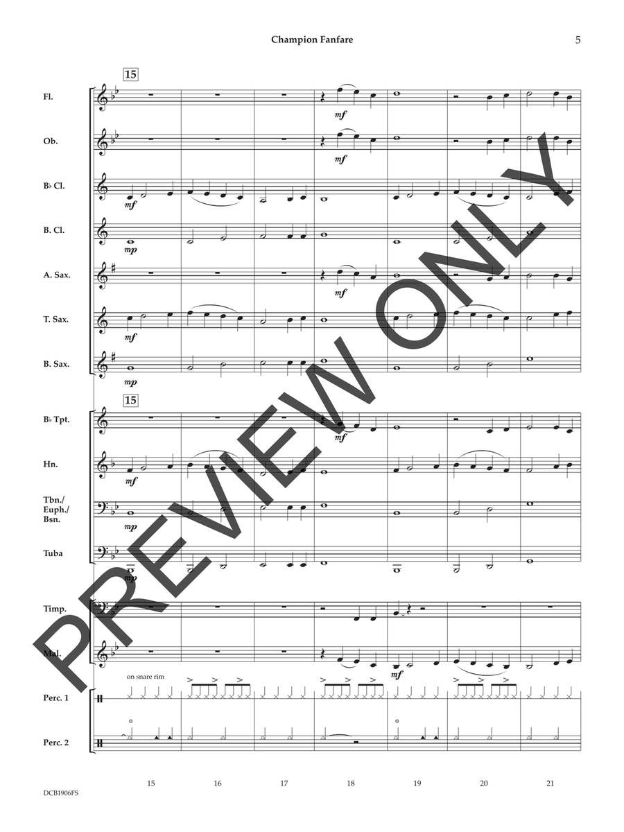 Champion Fanfare (Score) Concert Band scores gallery preview page 6