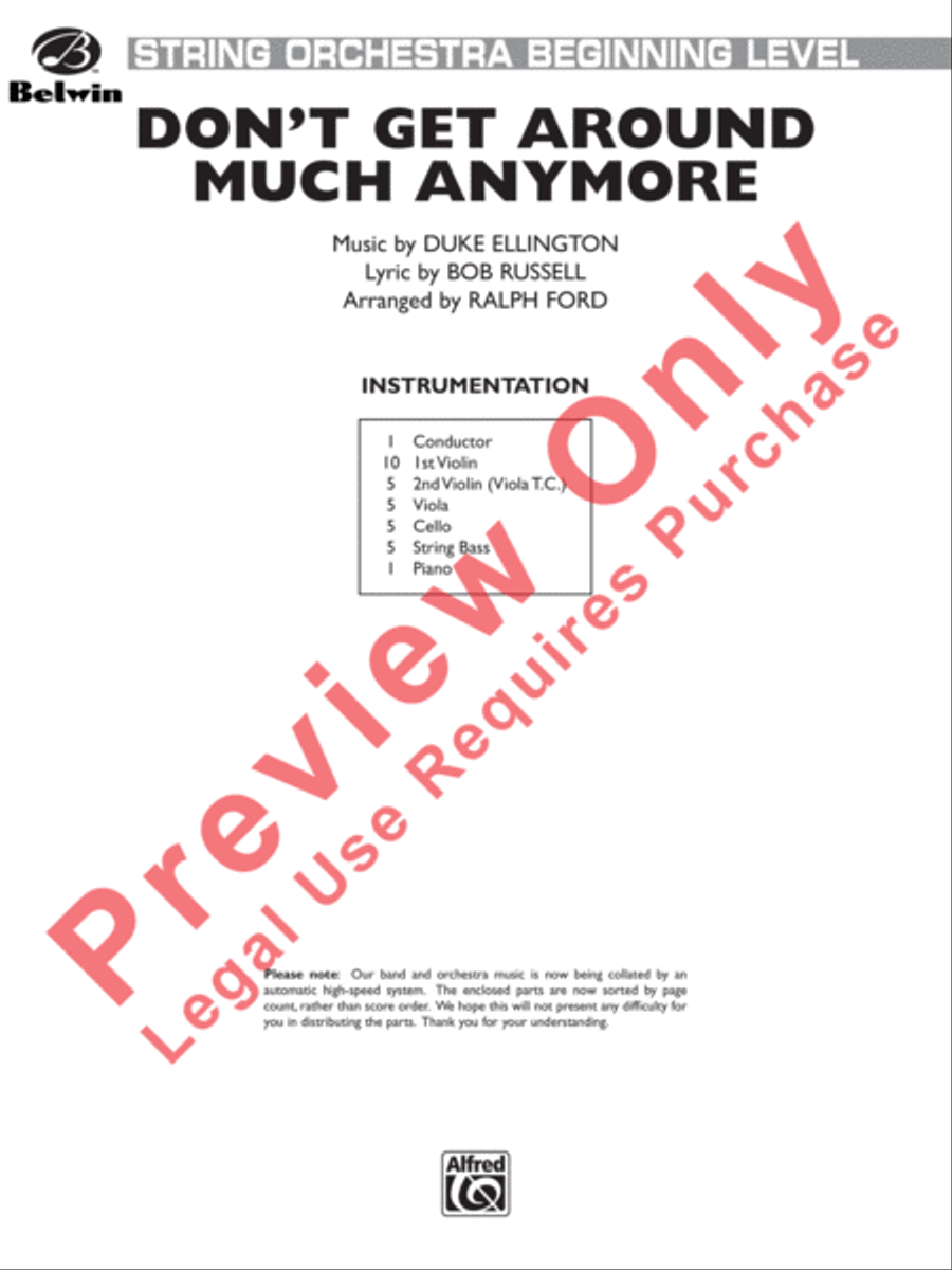 Don't Get Around Much Anymore String Orchestra scores gallery preview page 2