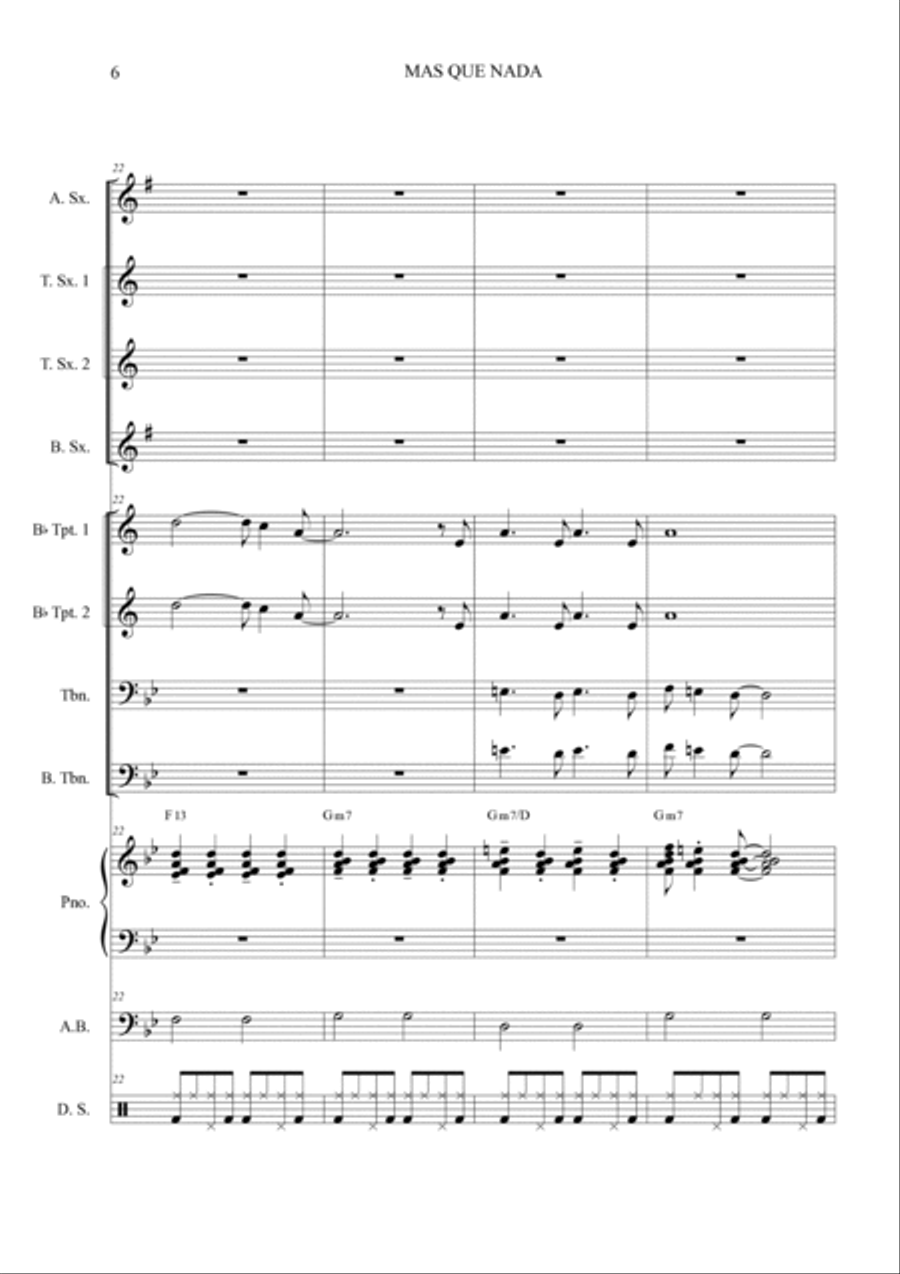 Mas Que Nada Jazz Ensemble scores gallery preview page 6