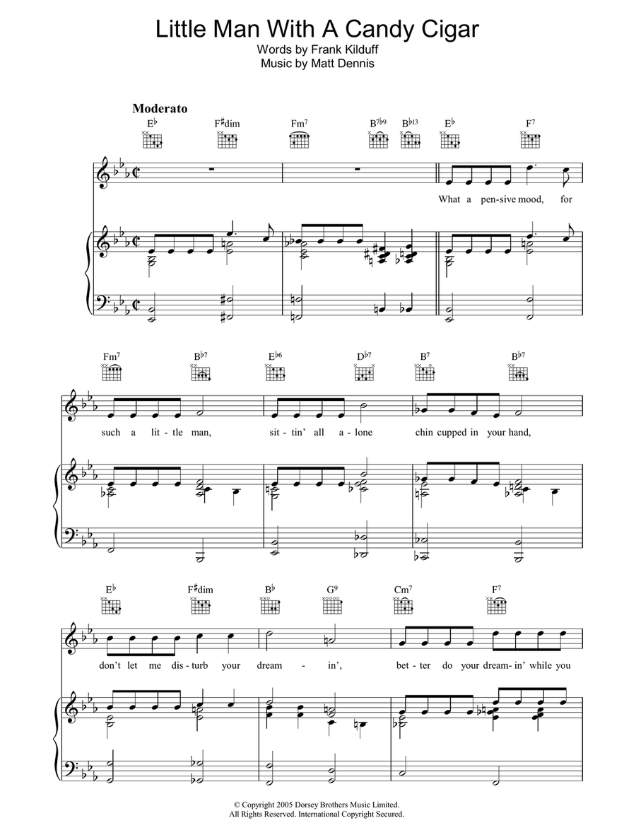 Little Man With The Candy Cigar Piano, Vocal, Guitar scores gallery preview page 1