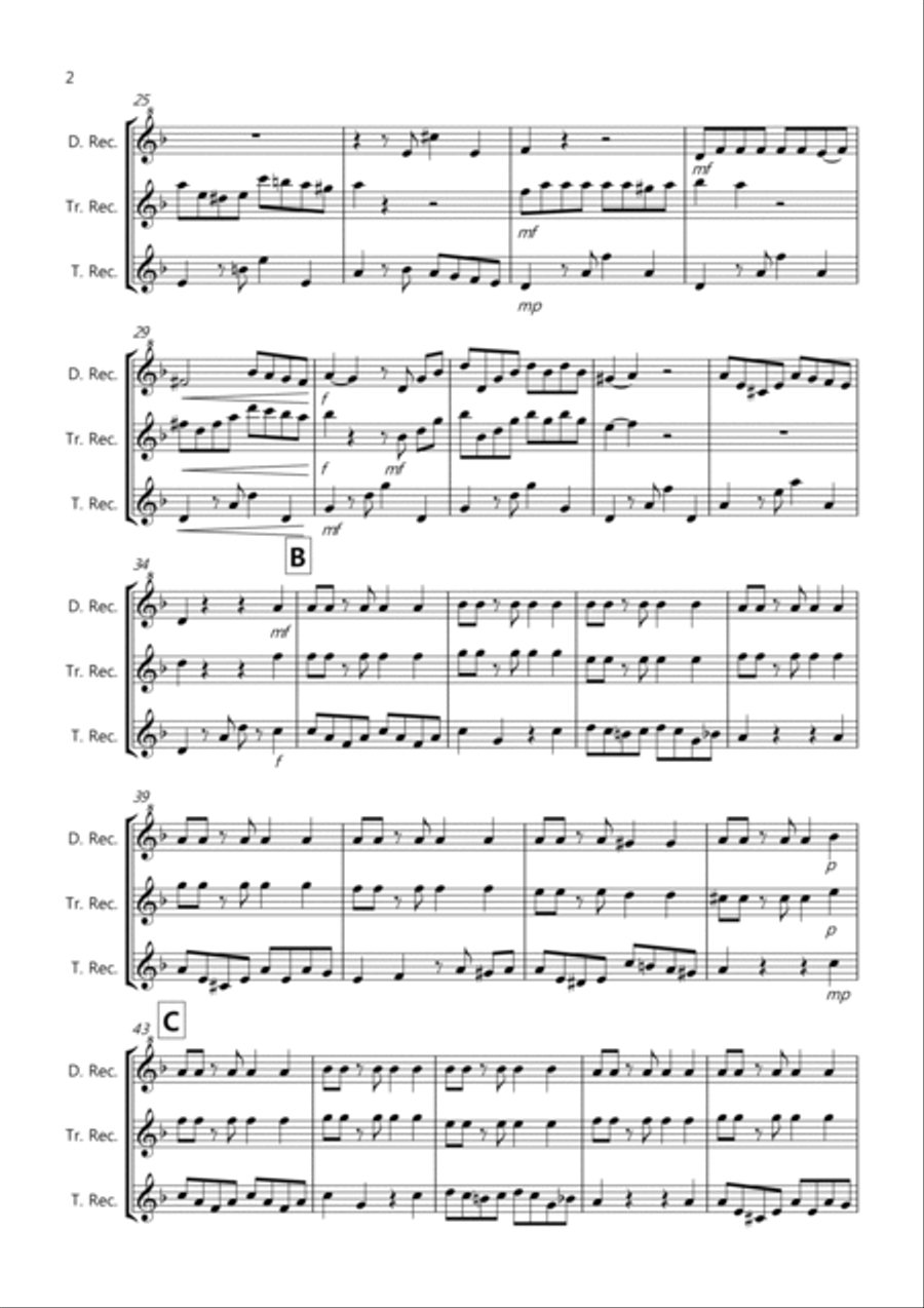 Tango á Trois for Recorder Trio Recorder scores gallery preview page 2