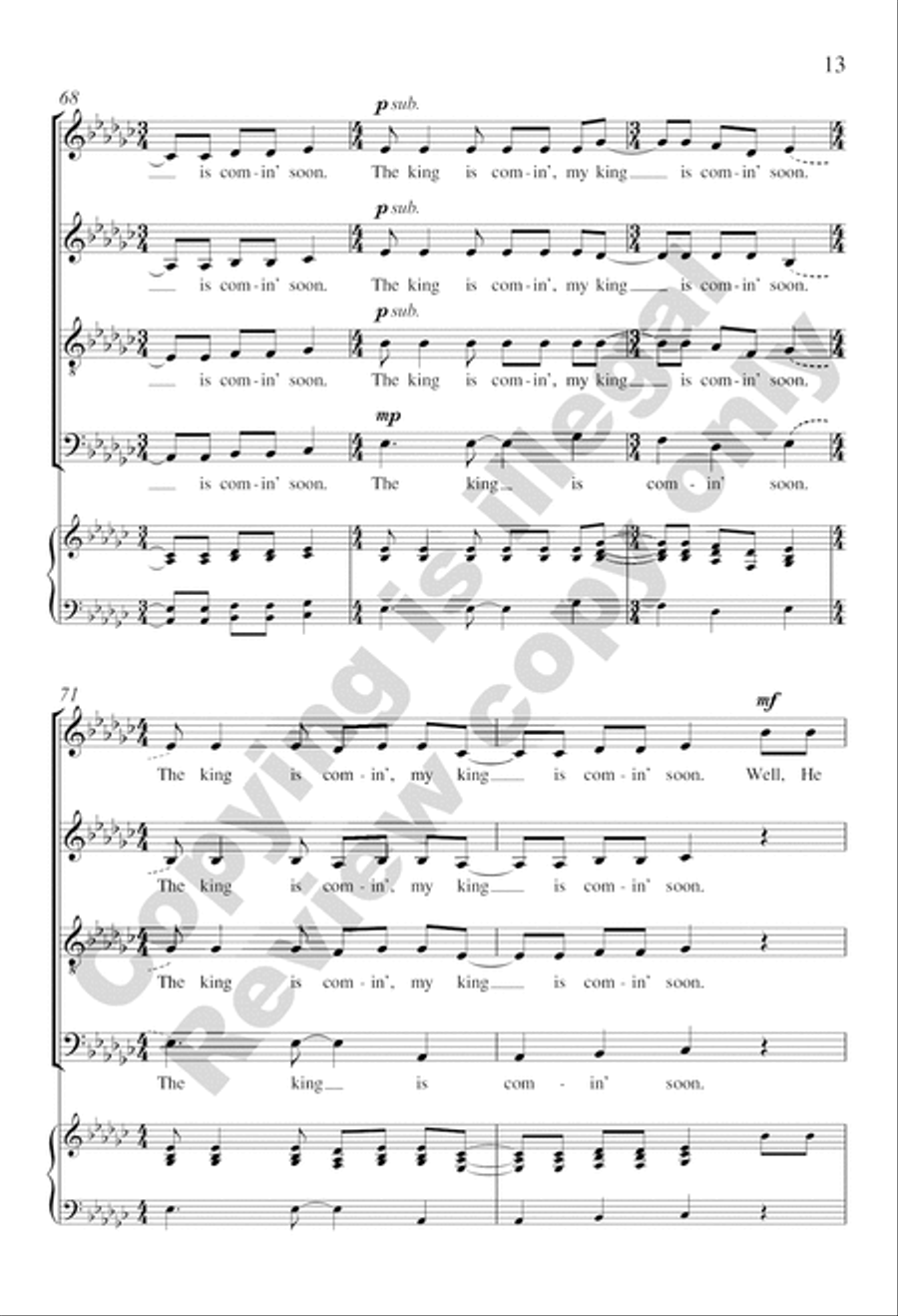 My King Is Comin' Soon 4-Part scores gallery preview page 12