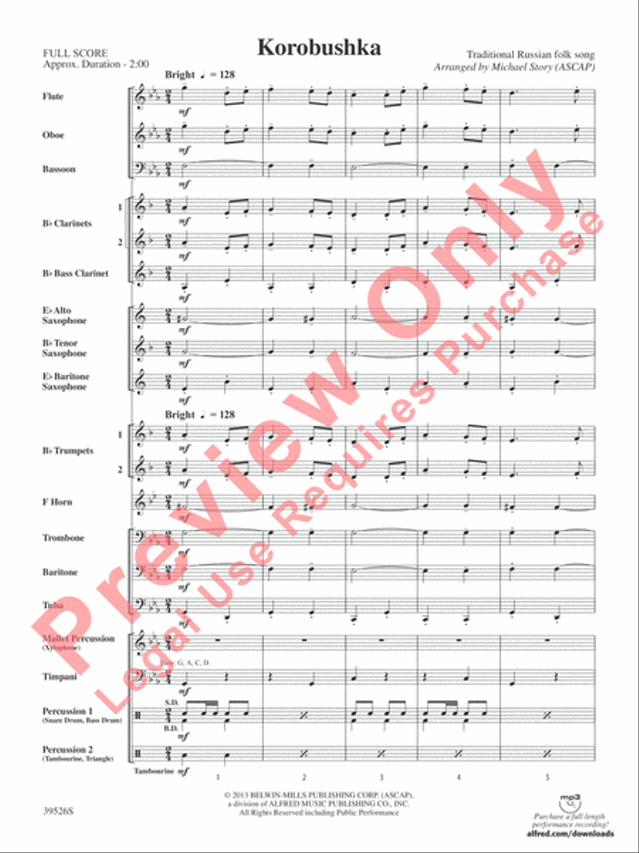 Korobushka Korobushka Concert Band scores gallery preview page 3