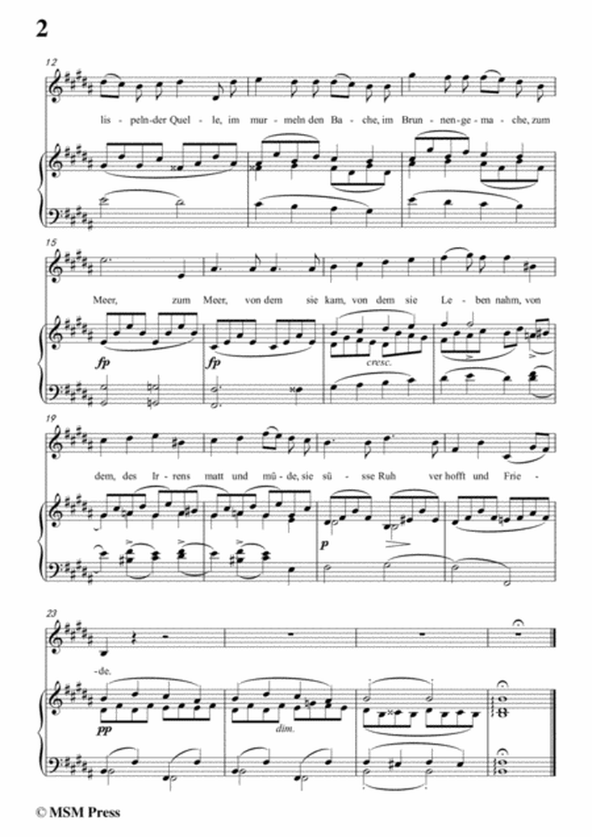 Schubert-Leiden der Trennung,in B Major,for Voice&Piano image number null