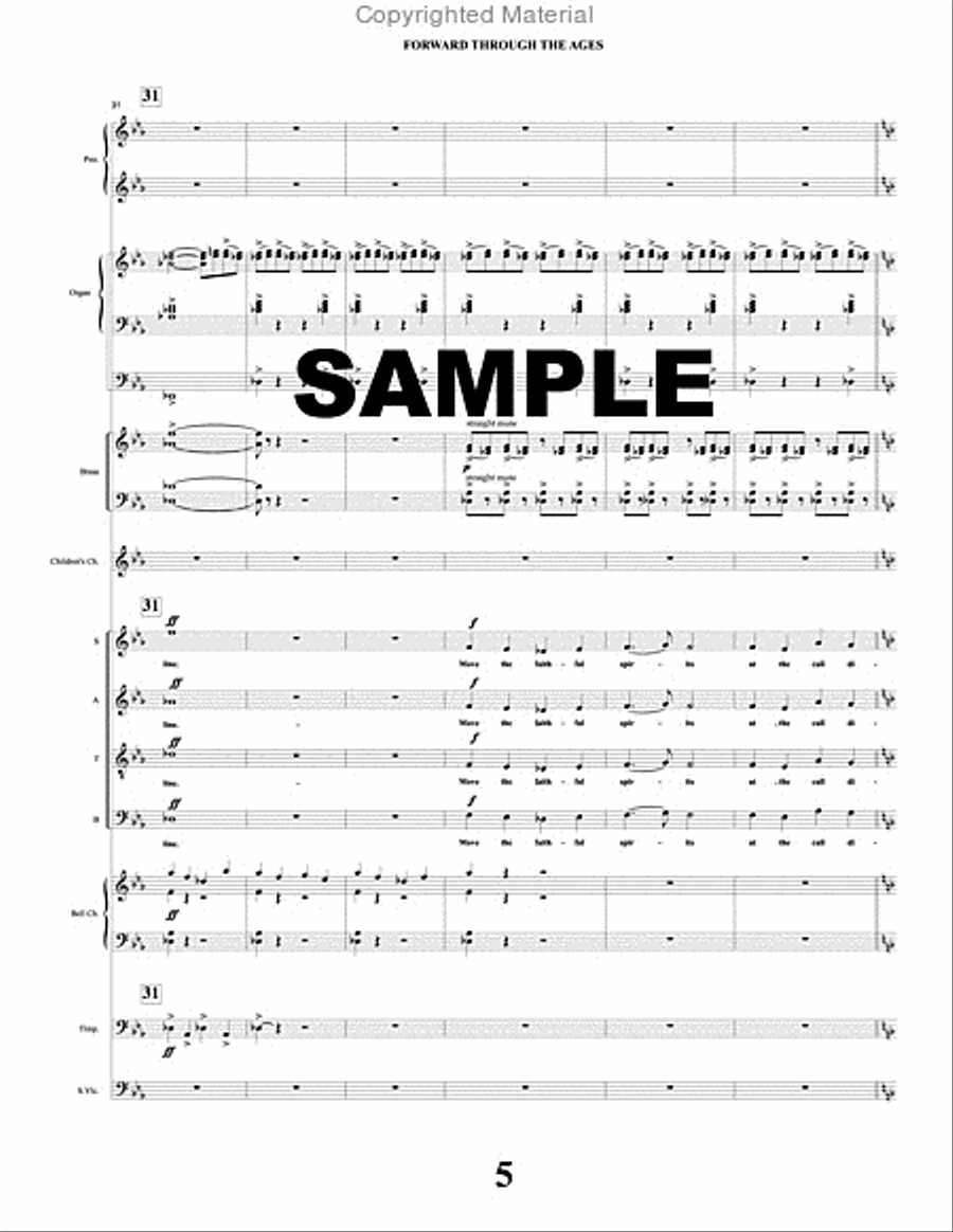 Cantata: Forward Through the Ages (score only) 4-Part scores gallery preview page 6