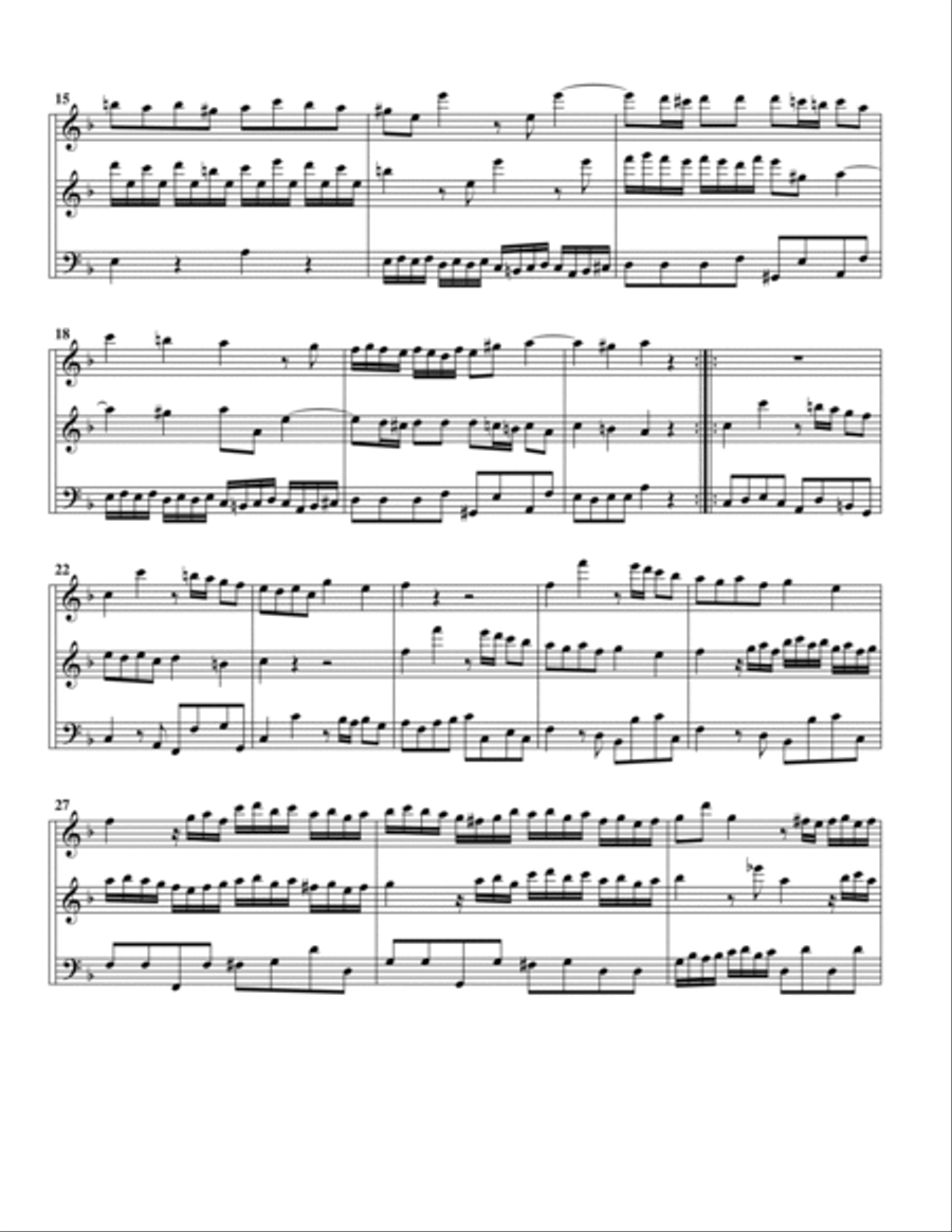 Trio sonata TWV 42:g5 (Essercizii musici, trio no.3) (arrangement for 3 recorders) Recorder scores gallery preview page 5
