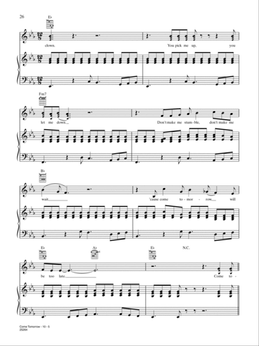 Come Tomorrow Piano, Vocal, Guitar scores gallery preview page 5