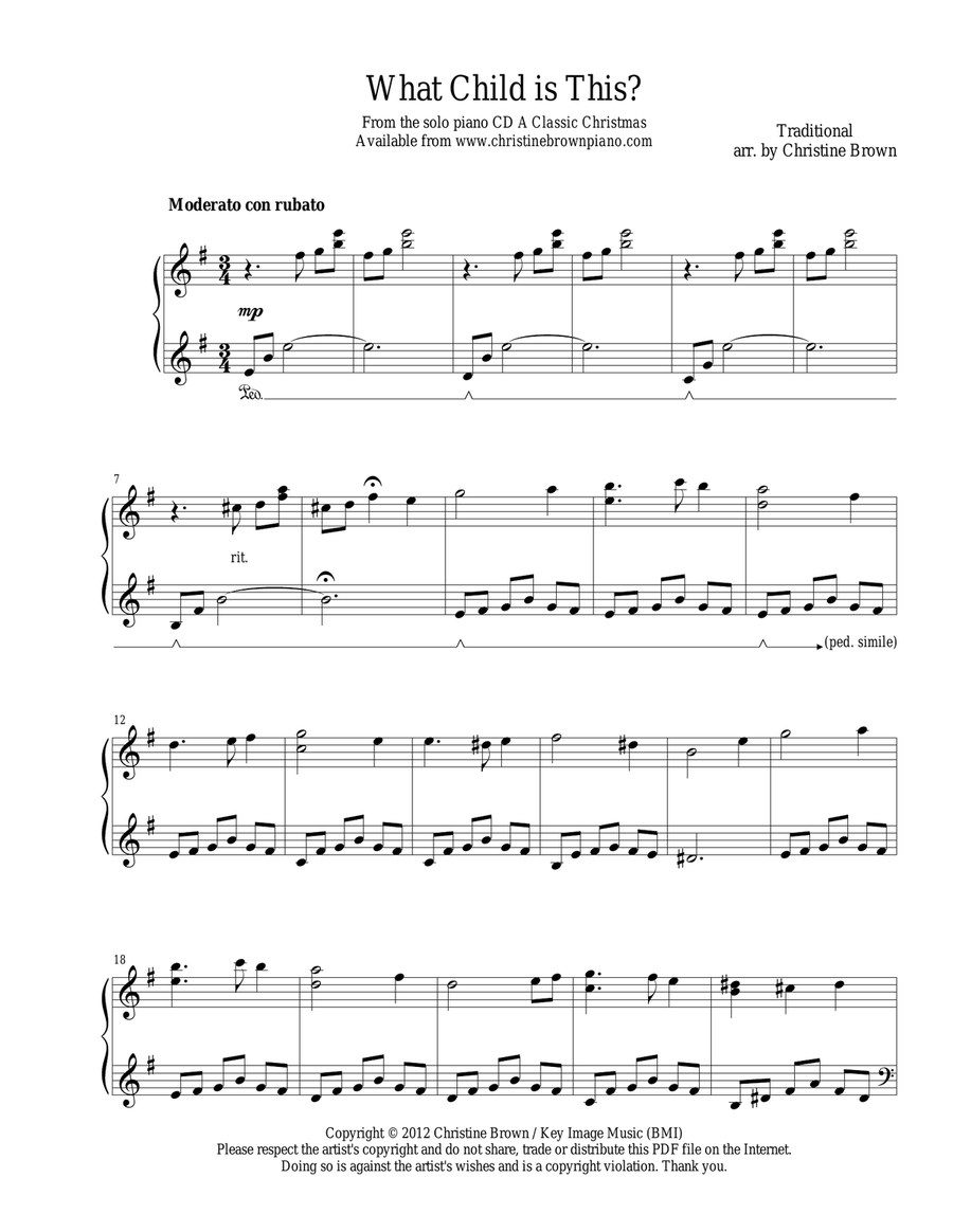 What Child Is This? Piano Solo scores gallery preview page 2