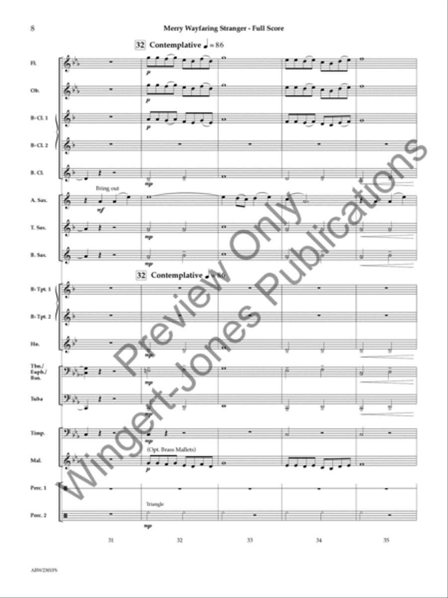 Merry Wayfaring Stranger Merry Wayfaring Stranger Concert Band scores gallery preview page 9