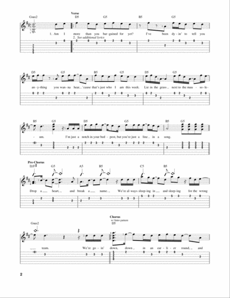 Sugar, We're Goin' Down Acoustic Guitar scores gallery preview page 2