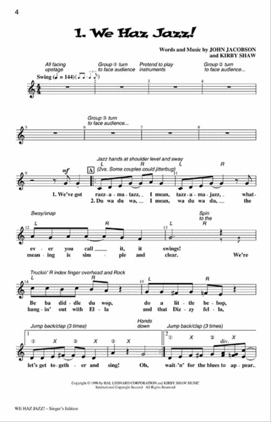 We Haz Jazz! (Musical) Choir scores gallery preview page 2