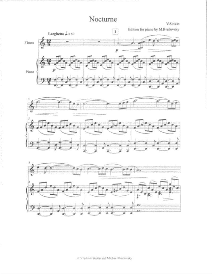 Nocturne for flute and piano Flute Solo scores gallery preview page 2