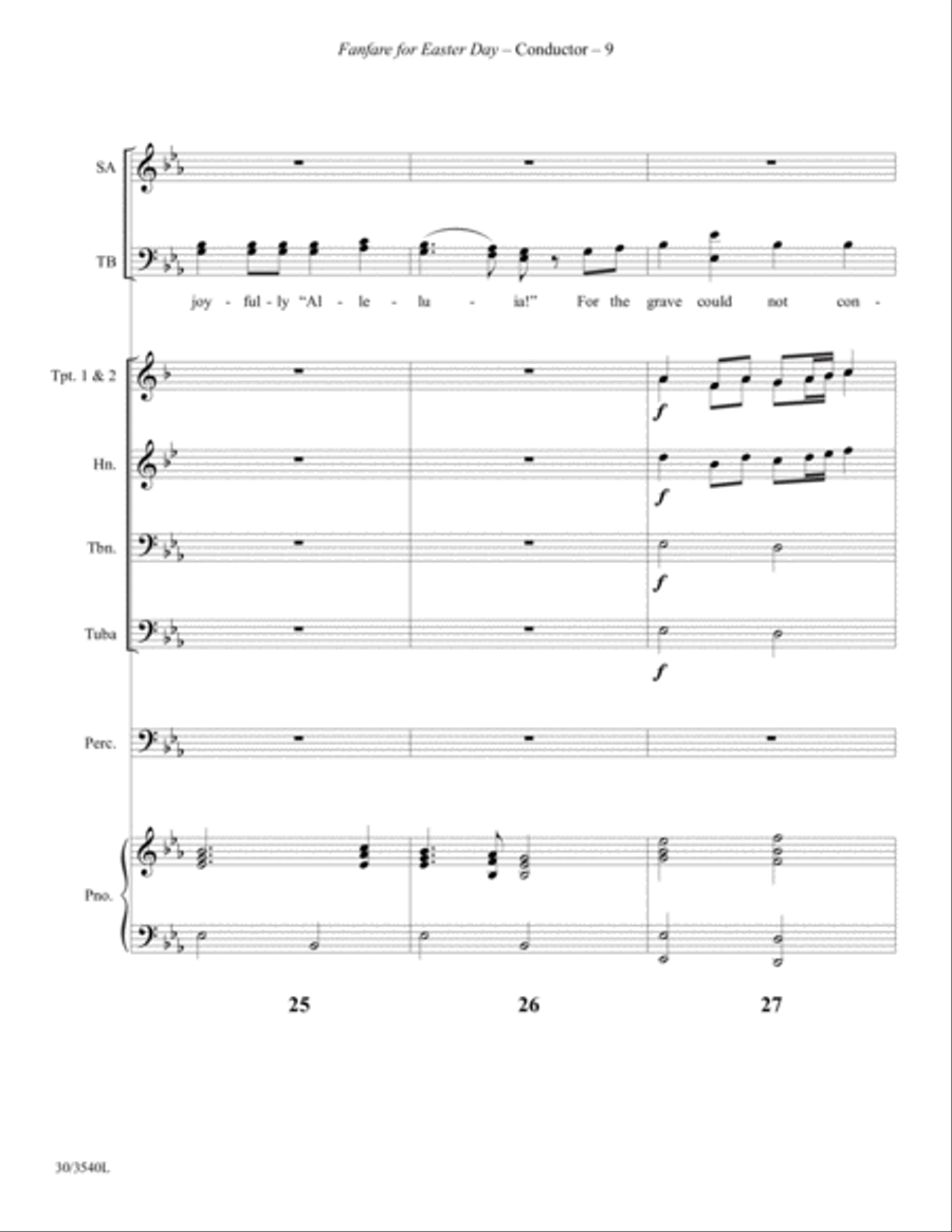 Fanfare for Easter Day - Brass Quintet and Percussion Score and Parts Choir scores gallery preview page 11