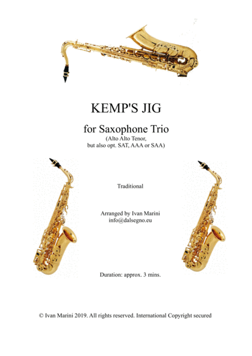 KEMP'S JIG - for Saxophone Trio image number null