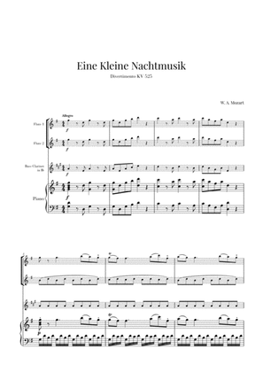 Eine Kleine Nachtmusik for 2 Flutes, Bass Clarinet and Piano