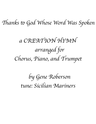 Thanks to God Whose Word Was Spoken TRUMPET solo
