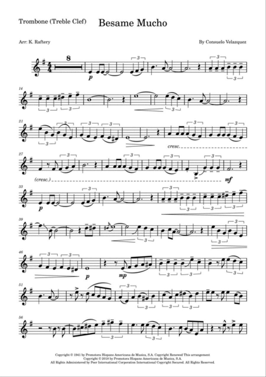 Bésame Mucho Trombone Solo scores gallery preview page 3