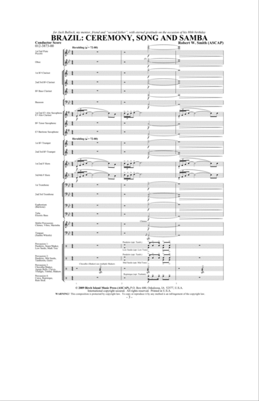 Brazil: Ceremony, Song and Samba Concert Band scores gallery preview page 2