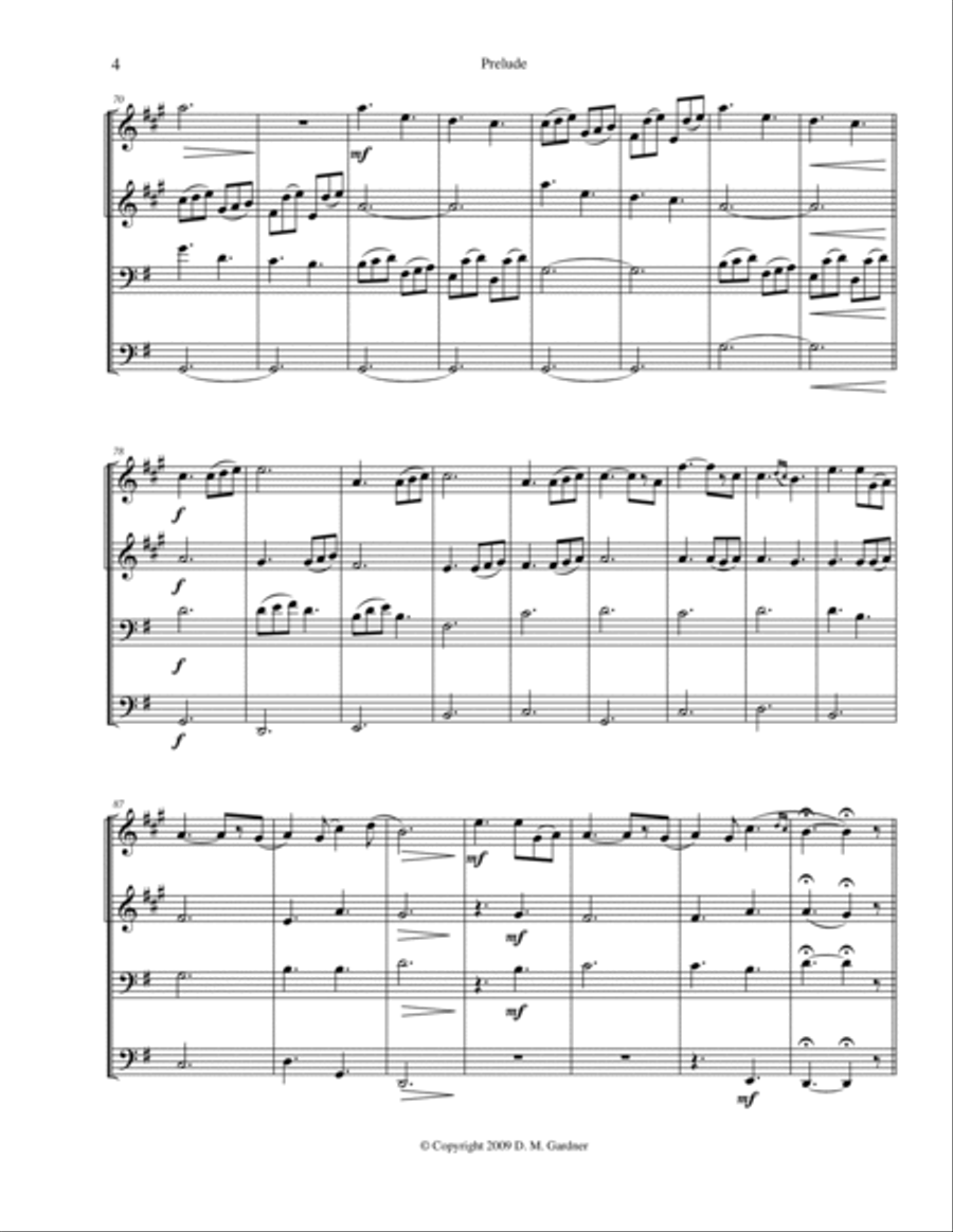 Prelude in G for Brass Quartet Brass Quartet scores gallery preview page 6