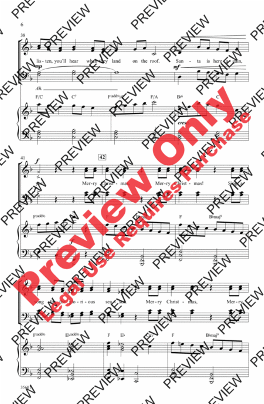 Merry Christmas, Merry Christmas 4-Part scores gallery preview page 6