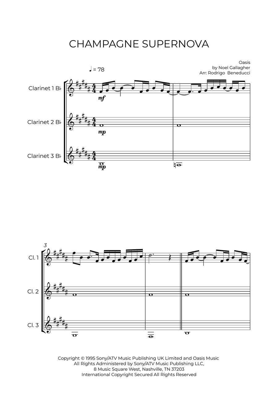 Champagne Supernova Clarinet Trio scores gallery preview page 2