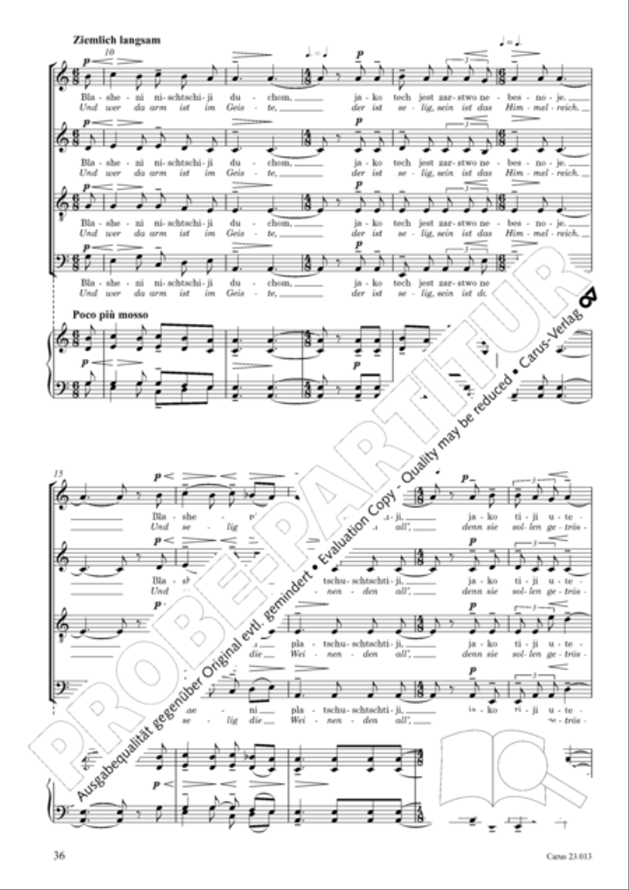 Liturgy of St. John Chrysostom op. 31 for mixed choir a cappella (Chrysostomos-Liturgie op. 31 fur Chor a cappella mit singbarem deutschem Text)