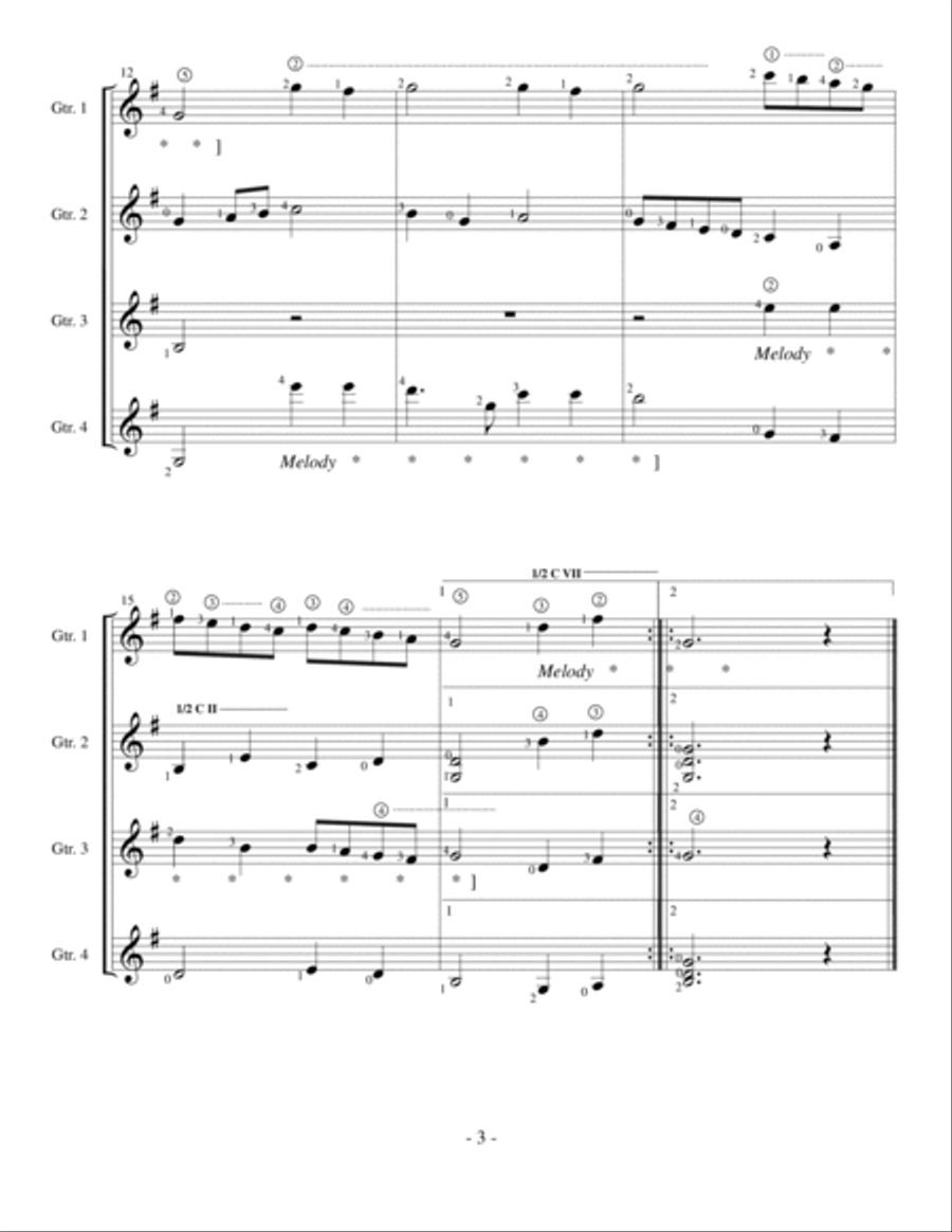Christmas Music for Classical Guitar Quartets, Vol. 2 Guitar Ensemble scores gallery preview page 4
