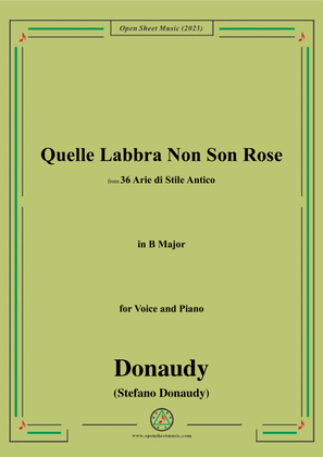 Donaudy-Quelle Labbra Non Son Rose,in B Major